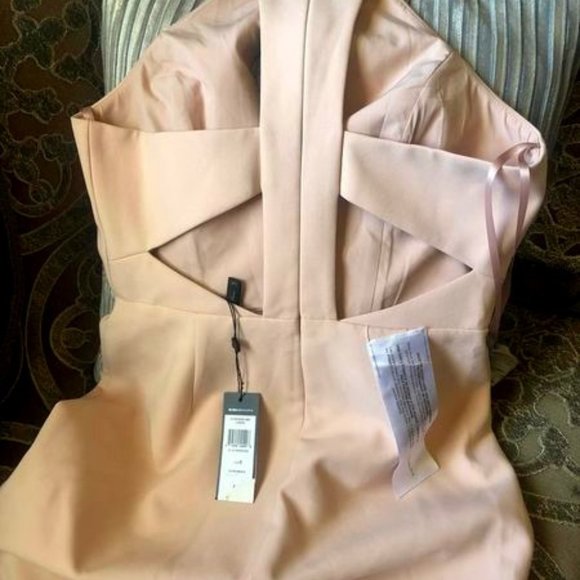 New* BCBGMAXAZRIA Cut-Out Halter-Neck Gown Dress Bare Pink Color Size 8 $338.00 - Picture 7 of 9